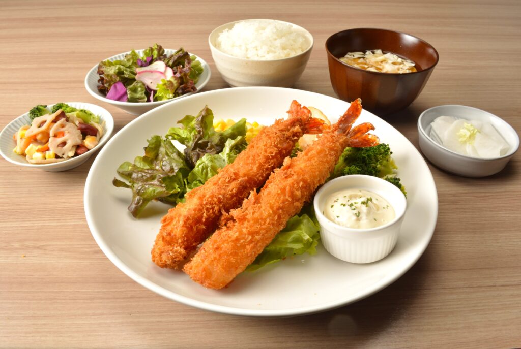 えびフライ定食ブラックタイガー２尾